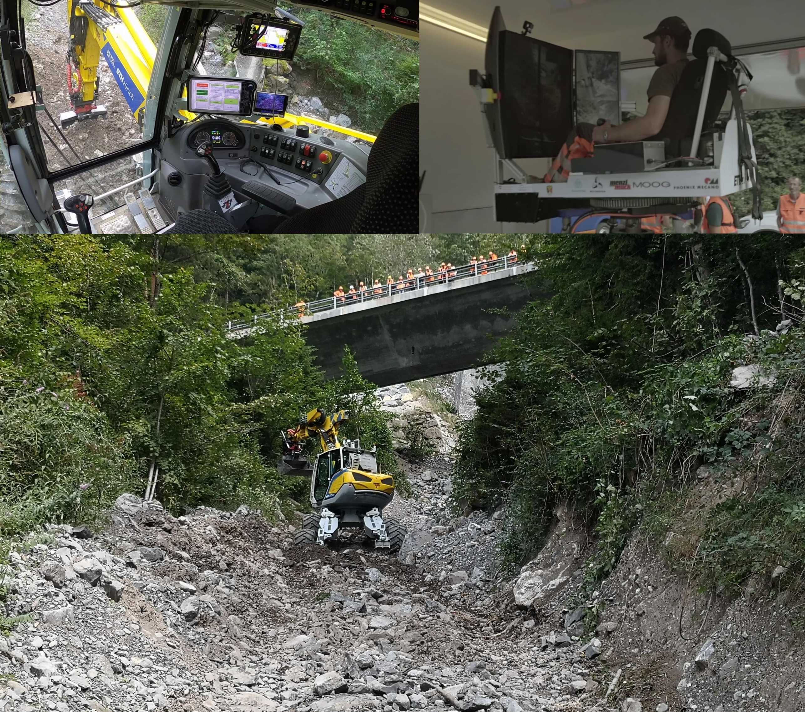 Enlarged view: Teleoperated heavy machinery at work