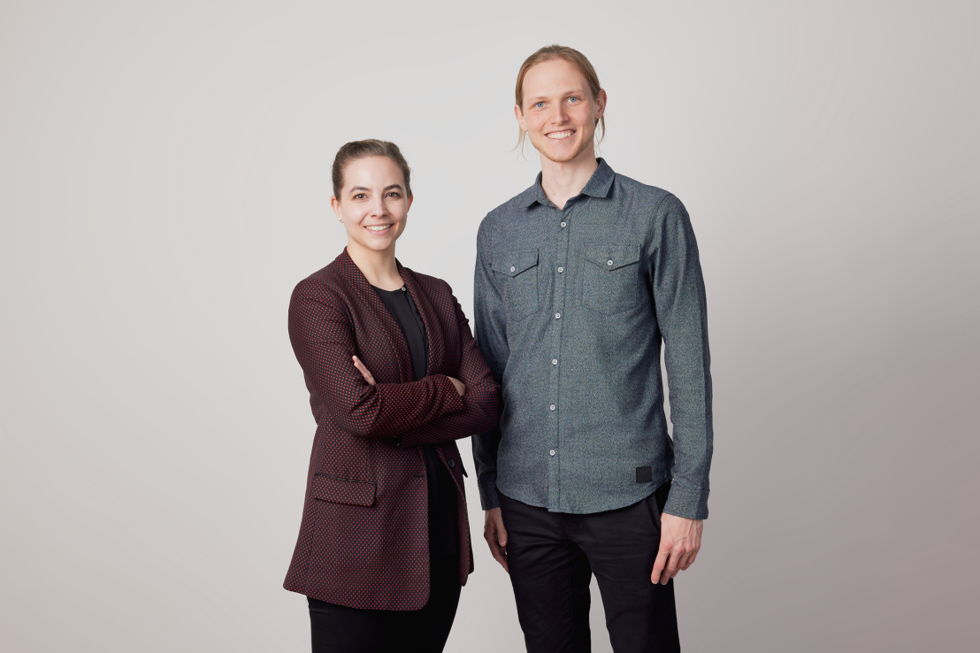 Enlarged view: From right: Fabian Schmid (Pioneer Fellow) and Murielle Schreck